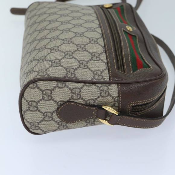 GUCCI GG Supreme Web Sherry Line Shoulder Bag PVC Beige Red 4023 001 Auth ep3849 - Picture 5 of 16